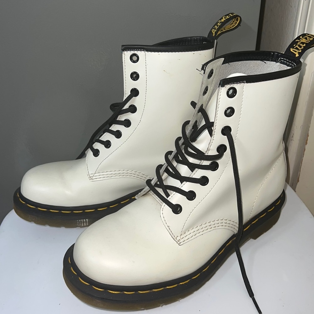 White Dr. Martens! Basically Brand new! Only worn a few times. OBO